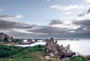 Rock formations on the coast of Plougrescant Peninsula, Brittany Rock formations on the coast of Plougrescant Peninsula, Brittany